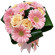 букет из кремовых роз и розовых гербер. Ангола